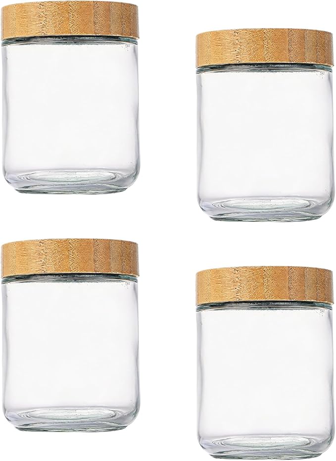 Glass Storage Jar with Airtights Lid for Overnight Oats Yogurt Parfaits and Food Storage 300ml 480ml Glass Food Container
