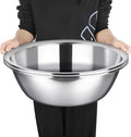 Nuogo 2 Pack 17 Quart Large Mixing Bowl Oversized All Purpose Stainless Steel Mixing Bowl Metallic Flat Base for Home Commercial Prepping Baking Marinating Cooking Brining
