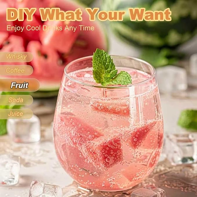 Silicone Ice Cube Trays with Lid and Bin - BPA-Free, Stackable, Release for Easy Ice Making, Portable with Handle, Perfect for Cocktails and Iced Coffee (Dopamine Color)