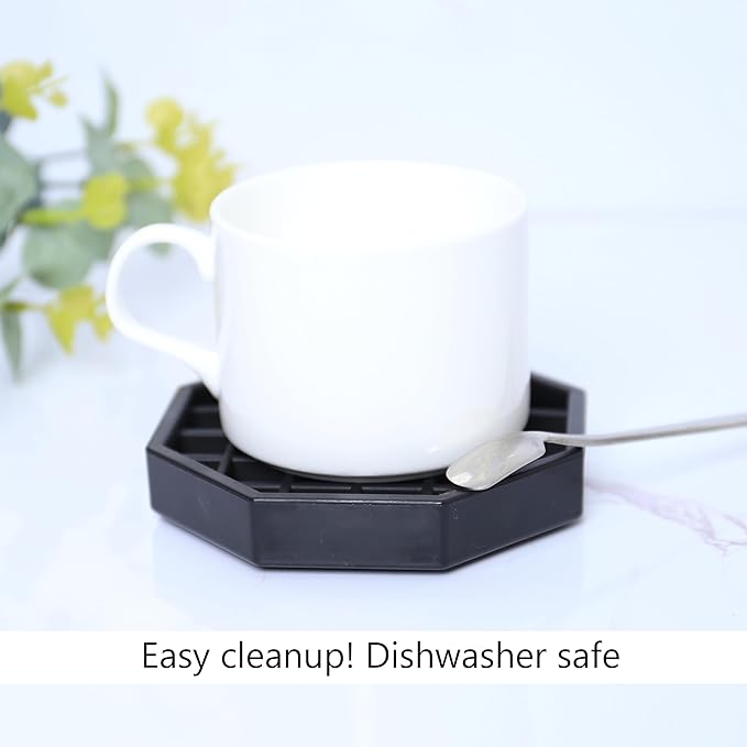 Drip Tray 4" Octagon Countertop Beverage Dispenser Cup Drip Catcher - for Coffee & Drink Dispenser Bar by kitchentoolz - Pack of 4