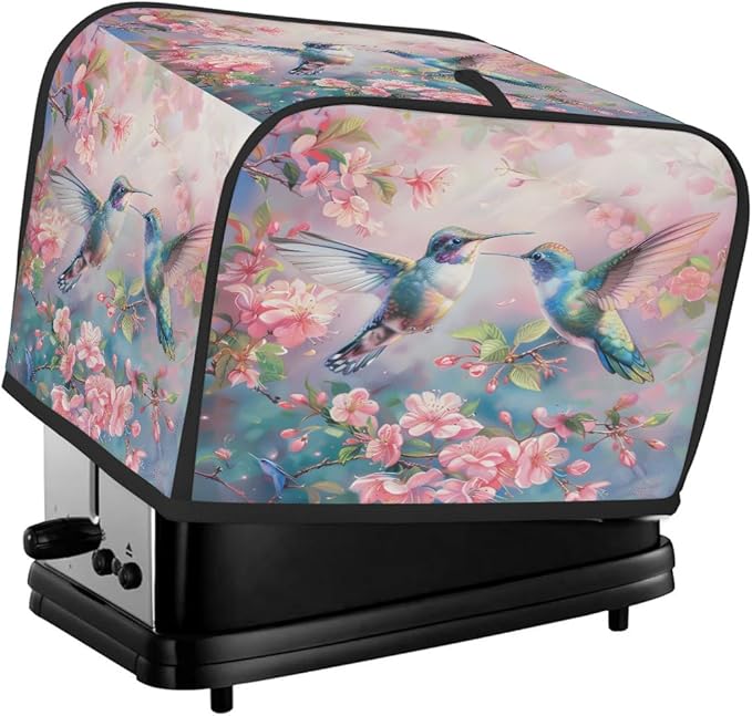 Spring Animals Bird Flower Toaster Cover 4 Slice Dust and Fingerprint Protection Toaster Bread Maker Covers Washable Kitchen Small Appliance Covers for Kitchen Accessories Decor Bakeware Women Gift