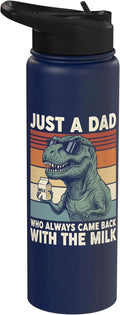 T-Rex Dad Who Always Came Back With The Milk Retro Sunset Stainless Steel Insulated Water Bottle