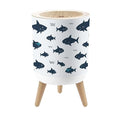 Small Trash Can with Lid Cute Shark Kids 1.8 Gallon Dog Proof Trash Can Round Garbage Can Waste Bin Wastebasket for Bathroom Bedroom Kitchen