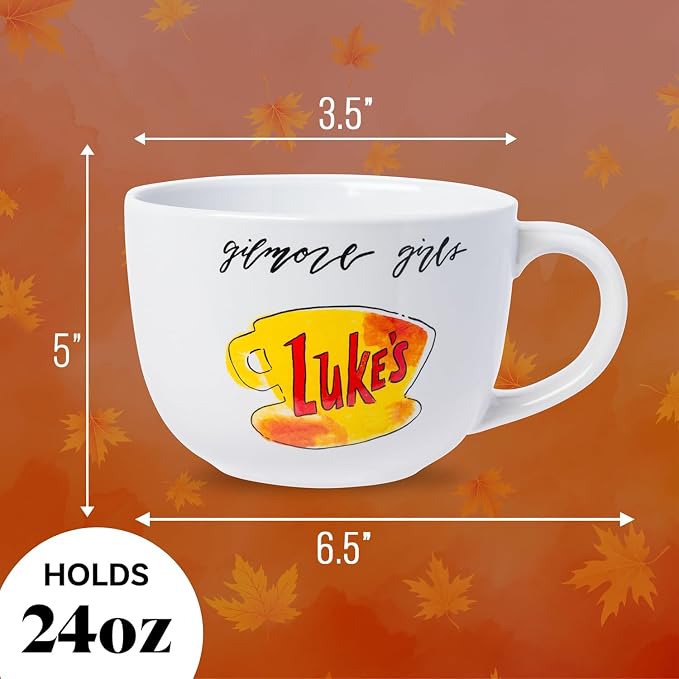 Silver Buffalo Gilmore Girls Luke's Diner Logo Ceramic Soup Mug, 24 Ounces