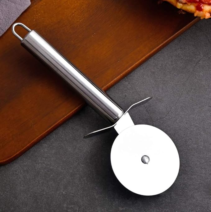 New multifunctional stainless steel pizza cutter 2 in 1 single wheel spatula creative baking tool