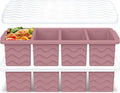 Doasuwish Silicone Freezer Tray for Soup with Lid – 1-Cup Soup Container Cube Style Ice Cube Trays for Freezer, Meal Prep & Food Storage, Freeze 250mL/125mL Portions – 2 Pack