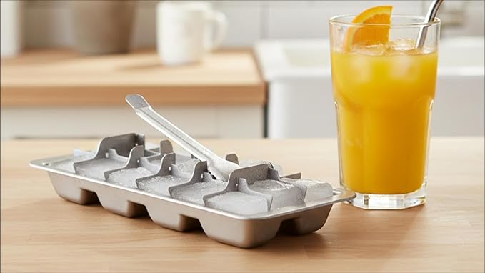 2 Set Stainless Steel Ice Cube Tray for Freezer – Square Icecube Foods 18 Slot Molds Easy Release Metal Handle with Removable Slots, Lever Reusable with 6 Clips, Dishwasher Safe for Kitchen & Bar