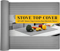 Cook's Aid Stove Top Cover for Electric Stove - Silicone Stove Mat for Glass Top Stove, Glass Cooktop Protector, Dish Mat Drying Kitchen Mat (Light Grey, 20x28 Inch)
