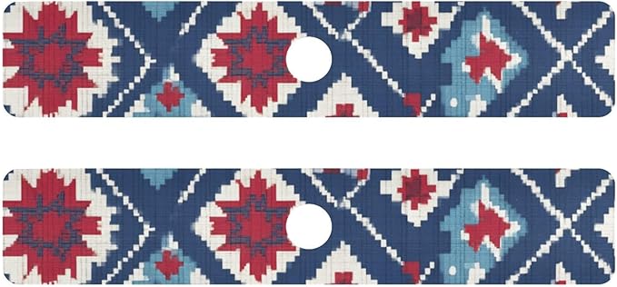 Kitchen Sink Splash Guard 2 PCS 30 Inch Sink Faucet Mat Splash Guard for Bathroom Countertop Water Absorbent Foldable Cuttable Soft Washable Vintage Blue Floral Patriotic