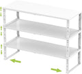 Jojocross Expandable Stackable Spice Rack Organizer for Kitchen Cabinet,Adjustable Counter Shelf, countertop, Pantry,Cupboard,Bathroom,Bedroom(3Packs/White/Large)