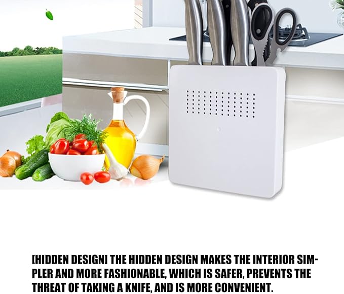 Wall Mounted Hidden Kitchen Knife Holder Prevent Injury Breathable Knife Block Home Kitchen, #911, NIZUUONEdg9bt2gupo