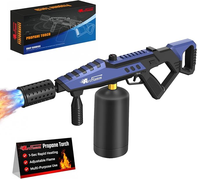 ARTFLAMM Powerful Propane Torch, Kitchen Blow Torch with Adjustable Flame, Detachable Cooking Torch for Searing Steak, Camping, BBQ, Welding (Tank Not Included)