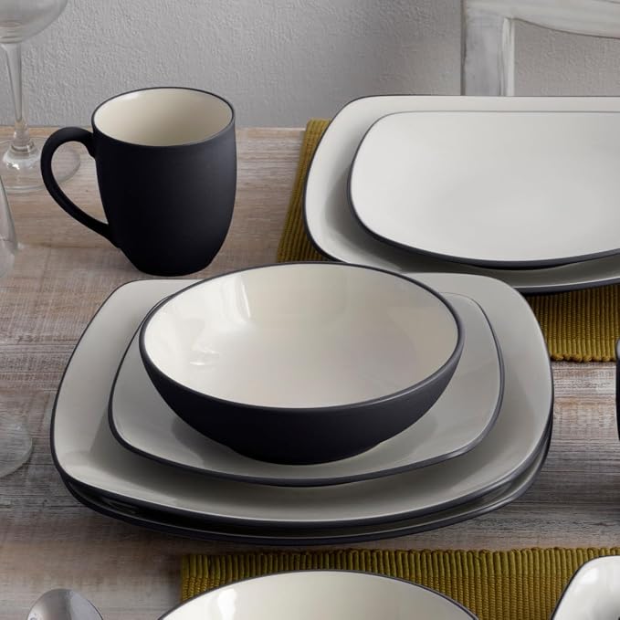 Noritake Colorwave Graphite 4-Piece Square Place Setting, Service for 1