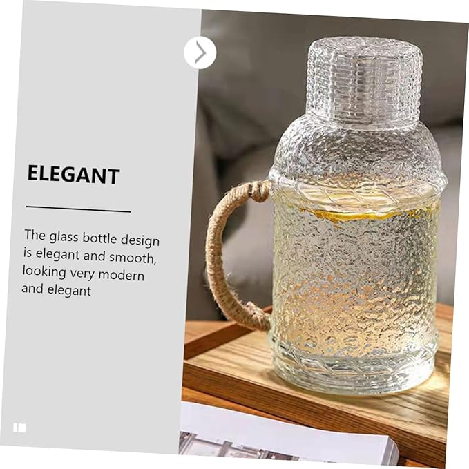 PRETYZOOM Large Capacity Glass Water Pitcher Set High-temperature Resistant Cold Water Kettle with Lid for Home Office Use Elegant Design for Parties and Gatherings