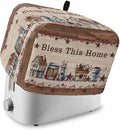 Country Star Toaster Oven Cover - Large Farmhouse Beige Brown Wood Rustic Barn Toaster Cover with Loop, Protects Bread Machine & Dust