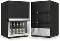 Outdoor Refrigerator Cover,600D Heavy Duty 100% Waterproof Upright Freezer Cover,Outside Stand Up Fridge Covers.Front Can Be Rolled-Up by Zippers.(Black,20" W x 20" D x 33" H)