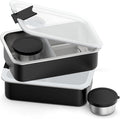 Bakpoco Stainless Steel Bento Lunch Box for Adult Kids, 2 Pack 33oz Leak-Proof Lunch Box Containers, Microwave-Safe, with Adjustable Divider, Convenient Metal Lunchbox for School, Travel