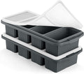 Ztomine Silicone Freezer Tray With Lid - Silicone Freezer Food Molds- Large Ice Cube Tray,Silicone Freezer Container,Freeze & Store Soup, Sauce, Broth,Leftovers - Makes 4 Perfect 1 Cup