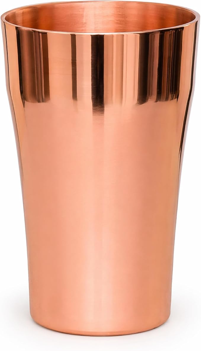 YJX Pure Copper Cups for Drinking, Hammered Copper Tumbler, 100% Solid Copper Drinking Cup for Water, Whiskey, Cocktails, Vintage Bar Ware, Handcrafted Teacup Gift (1, 13.4, Fluid Ounces)