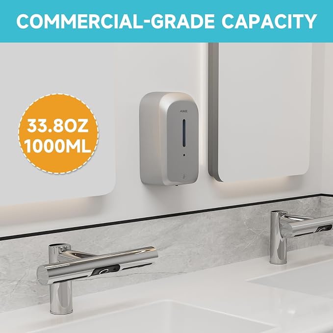 AIKE GentleAir Warm Hand Dryer& Automatic Soap Dispenser, Model AK2637 & AK1226S Silver