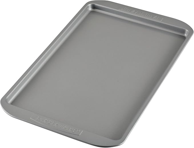 Farberware Nonstick Bakeware 11-Inch x 17-Inch Cookie Sheet Pan Set, 2-Piece, Gray