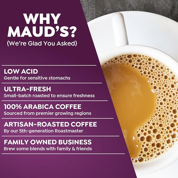 Maud's Flavored Coffee Pods Variety Pack, 24 ct, 6 Assorted Flavors, Medium Roast Flavored Coffee in Single Serve Pods – 100% Arabica Beans, Compatible with Keurig K Cups Maker