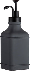 Enra Glass Soap Dispenser,17oz Gray Bathroom Soap Dispenser,Hand Liquid Soap Dispensers with Stainless Steel Pump for Bathroom,Kitchen(Dark Gray)