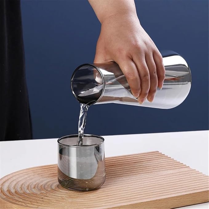 Pitcher 850ml Glass Teapot Set, Transparent Water Pitcher with Glass Cup for Hot and Cold Water, Teapot for Home Nightstand Water Pitcher(Brown)