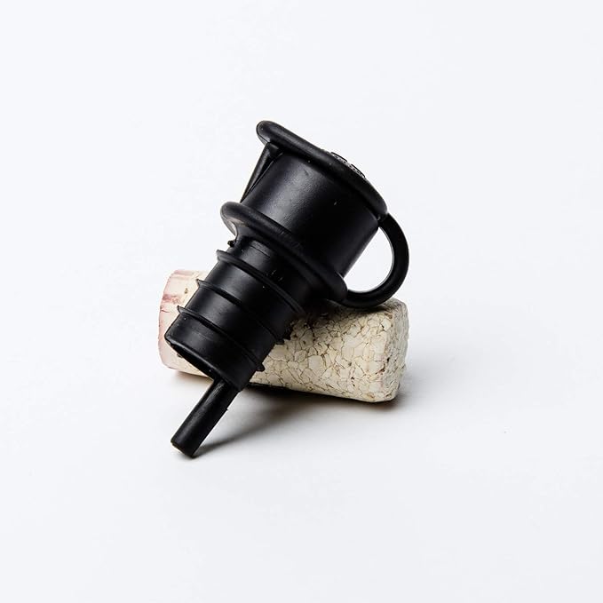 Haley's Corker 30066 5-in-1 Wine Aerator, Stopper, Pourer, Filter and Re-Corker, 6 Pack, Standard, Black