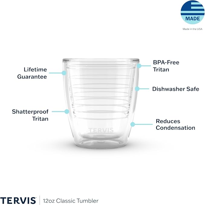 Tervis The Links Golf Collection Birdie Buggy Made in USA Double Walled Insulated Tumbler Travel Cup Keeps Drinks Cold & Hot, 12oz, Birdie Buggy