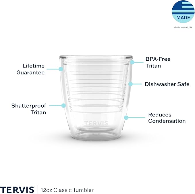 Tervis Barefoot Beach Collection Cool Blue Cooler Made in USA Double Walled Insulated Tumbler Travel Cup Keeps Drinks Cold & Hot, 12oz, Cool Blue Cooler