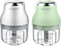 2Pcs 250ML Electric Garlic Chopper, Mini Portable Veggie Chopper, Garlic Grinder Masher Onion Chopper, Blender to Vegetable, Wireless Food Processor for Ginger, Chili, Fruit, Meat, etc