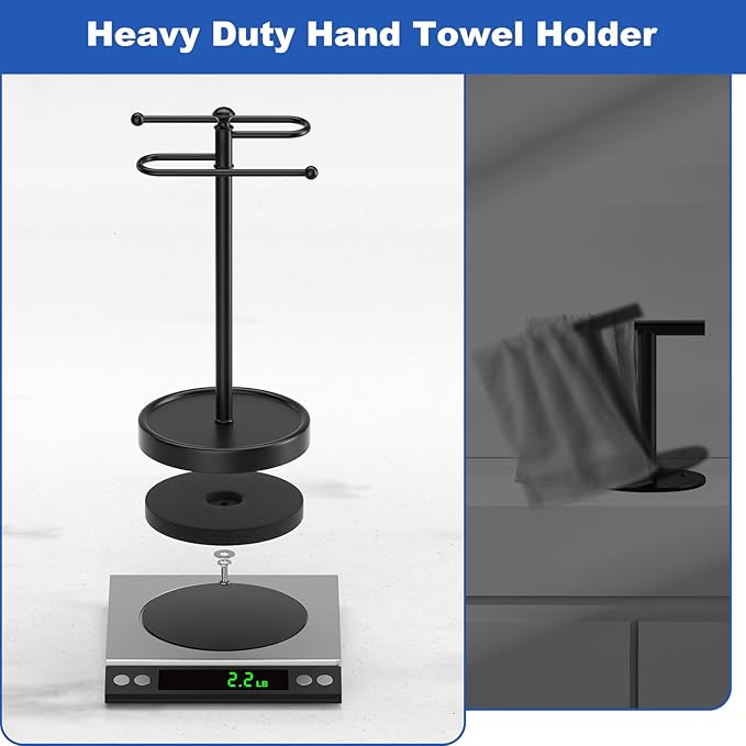 Hand Towel Holder, 304 Stainless Steel Heavy Duty S Shape Hand Towel Stand Free Standing Towel Bar for Bathroom Kitchen Countertop
