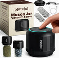 Plateful VacuFresh Electric Mason Jar Vacuum Sealer Kit (10 Lids Included) - For Wide Mouth & Regular Mouth Jars, Cordless, Portable Jar Vacuum Sealer For Food Storage With Lids, Opener, Charger