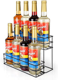 kimilus 8 Bottle Capacity Coffee Syrup Organizer 2 Tier Coffee Syrup Stand Shelf for Coffee Bar Kitchen Small Wine Rack for Bar Family Storage for Syrup Wine Dressing