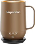 Supsonic - 16oz Self Heating Coffee Mug, Smart Heated Coffee Mug Faster Direct-Contact Heating Up to 149°F, Coffee Mug Warmer Set with Auto Shut-Off - Gifts for Men Women | S2
