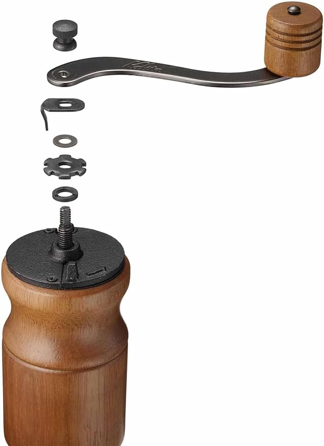 Kalita Kalita Coffee Grinder Wooden, High Granular Stable Aluminum Grinder KH-10BR ac, Brown, Adjustable Coarseness, Hand Grinding Coffee Mill, Manual Grinder, Present, Gift, Gift #42234