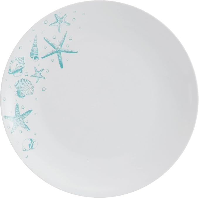 Studio Nova Tahiti Coastal 12 Piece Dinnerware Set, Service for 4, Multicolored Stoneware Plates and Bowls with Vibrant Coastal Design for Everyday Dining