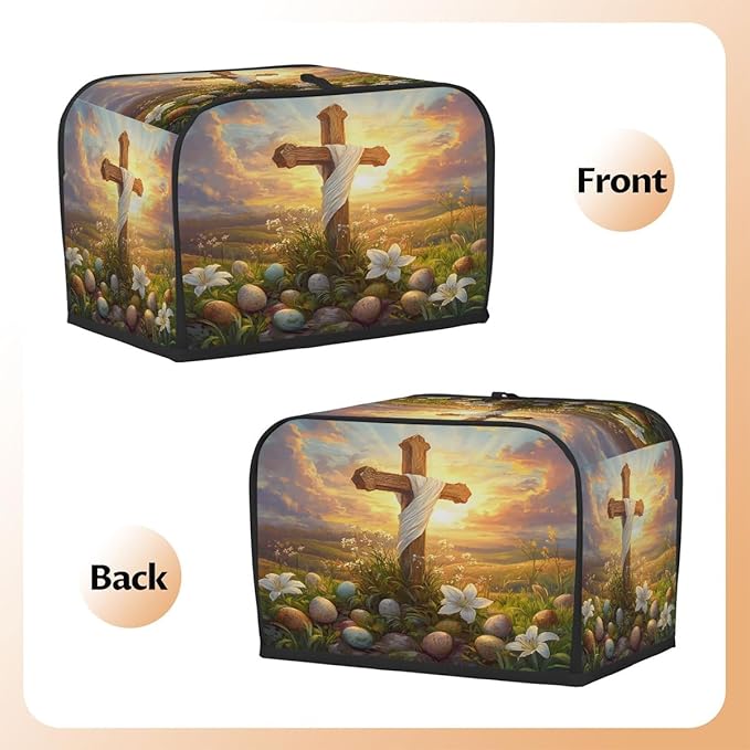Easter Eggs Art Flower Toaster Cover 2 Slice Dust and Fingerprint Protection Toaster Bread Maker Covers Washable Kitchen Small Appliance Covers for Kitchen Accessories Decor Bakeware Women Gift