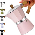 9 Cup Aluminum Moka Pot Classic Stovetop Espresso Coffee Maker 450ml 15oz Coffeemaker Percolator Mocha Pot Greca Coffee Maker Cafe Makers for Italian and Cuban Café Brewing Pink