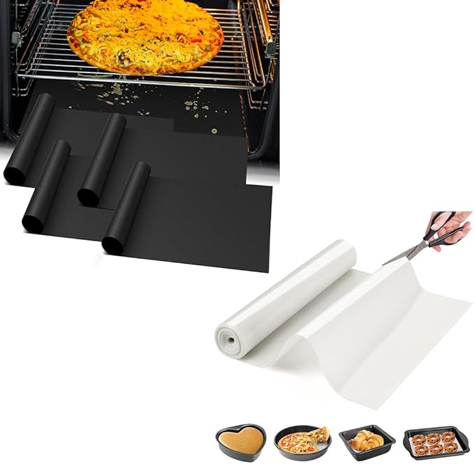Oven Liners for Bottom of Oven + Silicone Baking Mat Roll Cut to Size