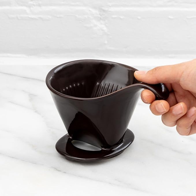 Zero Japan - Bee House Pour Over Coffee Dripper - Lead-Free & Cadmium-Free Ceramic Coffee Maker with Elegant Peek Hole, Drip Cone Brewer Coffee Gifts, Brewing Accessories - Coffee Brown, Standard Size