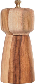 Salt Mill, Salt or Pepper Grinder with Adjustable Ceramic Grinding Core, Spice mill for Pepper and Salt, Acacia Wood, 5 inch/14 cm Height, Bottom Dia: 2.36inch/6 cm(Tray is NOT Included)