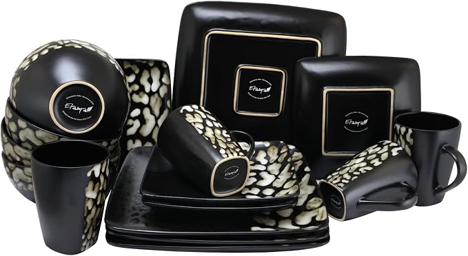 Elama's Savannah 16 Piece Stoneware Dinnerware Set