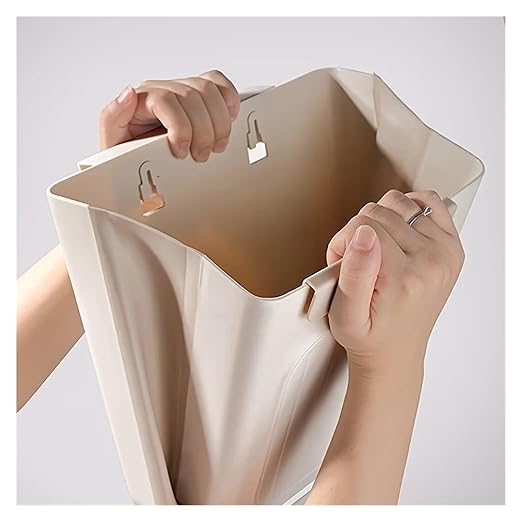 Collapsible Hanging Kitchen Trash Can Foldable Kitchen Trash Bin - Compact for Cabinets Drain, and Cupboards(Light Grey)