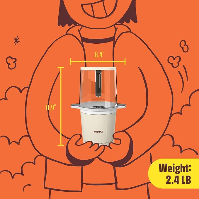 Air Popper Popcorn Machine - 10-Cup Air Pop Popcorn Maker with Measuring Cup - Hot Air Popped Oil-Free Compact Popcorn Popper - Movie Nights & Parties - Cream