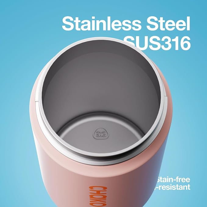 CHAKO LAB Insulated Stainless Steel Water Bottle, BPA-Free Sports Water Bottle,Spout and Straw,Leak Proof Locking Lid,Designed for Travel, School, and Sport,BPA Free,23 oz,Guava