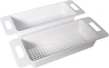 Zuhnë Reeva Sink Colander Strainer Set of 2, Food Grade Wheat Fiber Composite, BPA and Formaldehyde Free, Stackable Soak Rinse Bins, Non Slip Texture, Light Grey, Fits 15 to 17 in Sink Bowls