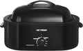 20 Quart Roaster Oven with Self-Basting Lid, Electric Turkey Roaster Oven with Defrost & Warm Function, Adjustable Temperature, Removable Pan & Rack, Stainless Steel, Black