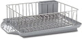 Farberware Classic 3-Piece Dish Drying Rack Set for Kitchen Counter, Gray - Rust-Resistant Wires, Self-Draining Board, Flatware Caddy, Non-Slip Feet